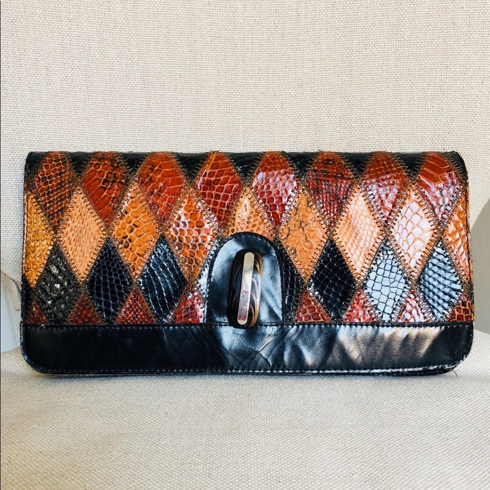 Vintage ‘70s python multi-color clutch/crossbody